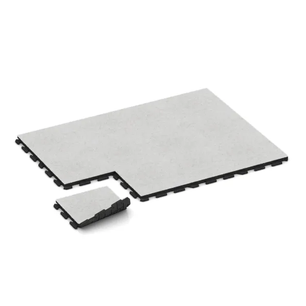 Typische Verlegung oder Einbausituation für den Artikel 1376 von WARCO - Fitness Turf Tile, Farbton White Artificial Grass in der Abmessung 500 x 500 x 40 mm.