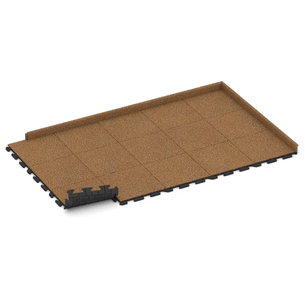 Typische Verlegung oder Einbausituation für den Artikel 1151 von WARCO - Terrace tile Classic, Farbton Terra Cotta in der Abmessung 500 x 500 x 30 mm.