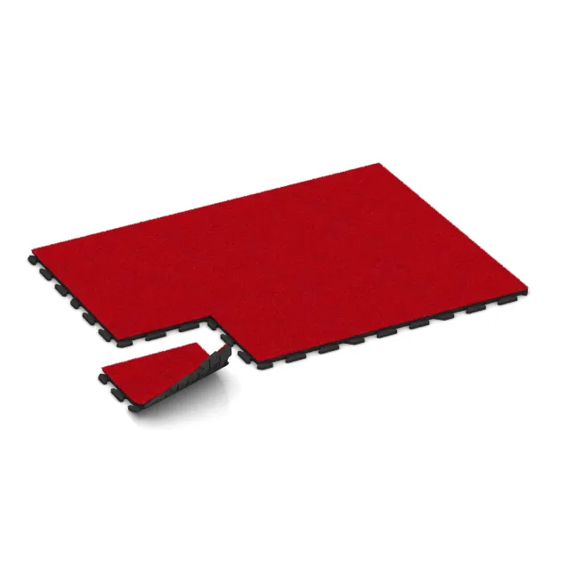 Typische Verlegung oder Einbausituation für den Artikel 1240 von WARCO - Fitness Turf Tile, Farbton Red Artificial Grass in der Abmessung 500 x 500 x 30 mm.