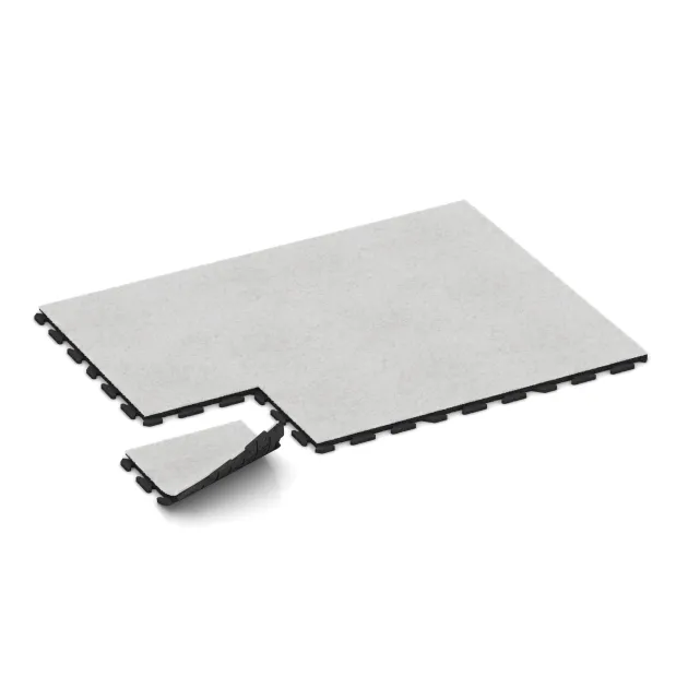 Typische Verlegung oder Einbausituation für den Artikel 1243 von WARCO - Fitness Turf Tile, Farbton White Artificial Grass in der Abmessung 500 x 500 x 30 mm.