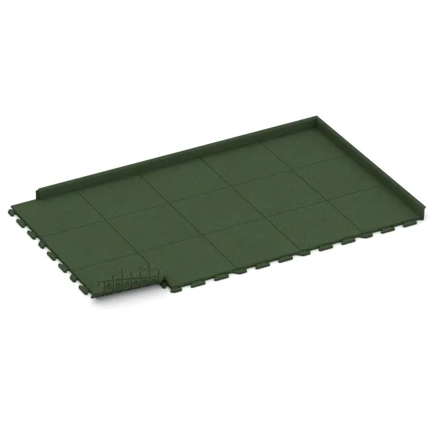 Typische Verlegung oder Einbausituation für den Artikel 1261 von WARCO - Dog kennel floor tile, Farbton Grass Green in der Abmessung 500 x 500 x 30 mm.