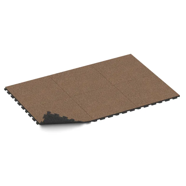 Typische Verlegung oder Einbausituation für den Artikel 1575 von WARCO - Playground flooring, Farbton Bark & Bast in der Abmessung 1000 x 1000 x 30 mm.