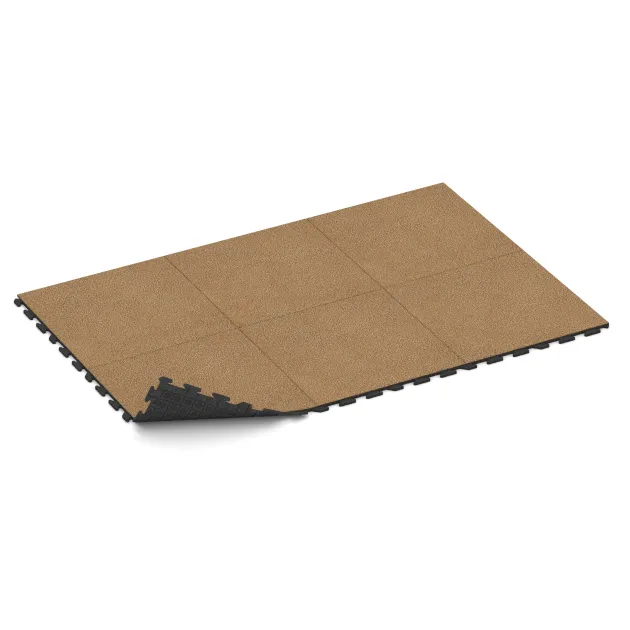 Typische Verlegung oder Einbausituation für den Artikel 1583 von WARCO - Playground flooring, Farbton Rattan Lounge in der Abmessung 1000 x 1000 x 30 mm.
