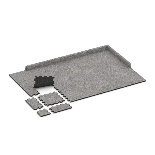 Typische Verlegung oder Einbausituation für den Artikel 4452 von WARCO - Rubber click tile, Farbton Grey Melange in der Abmessung 306 x 306 x 20 mm.