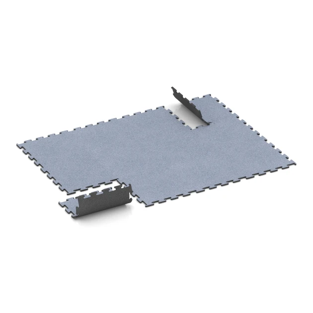 Typische Verlegung oder Einbausituation für den Artikel 6154 von WARCO - Fitness Performance Elite Training Floor, Farbton Mist Grey in der Abmessung 50 x 50 x 1,5 cm | 0,25 m².