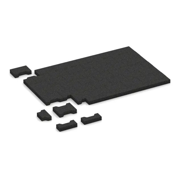 Typische Verlegung oder Einbausituation für den Artikel 3845 von WARCO - Rubber H-block paving, Farbton Anthracite in der Abmessung 200 x 165 x 43 mm.