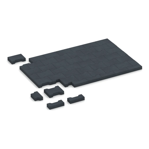 Typische Verlegung oder Einbausituation für den Artikel 6378 von WARCO - Block Paving, Farbton Slate grey in der Abmessung 20 × 16,5 × 4,3 cm | 0,0278 m².