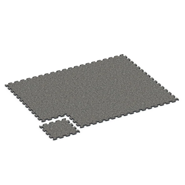 Typische Verlegung oder Einbausituation für den Artikel 6778 von WARCO - Gym Floor Tiles, Farbton Dark Grey Granite in der Abmessung 44,6 x 44,6 x 1,8 cm.