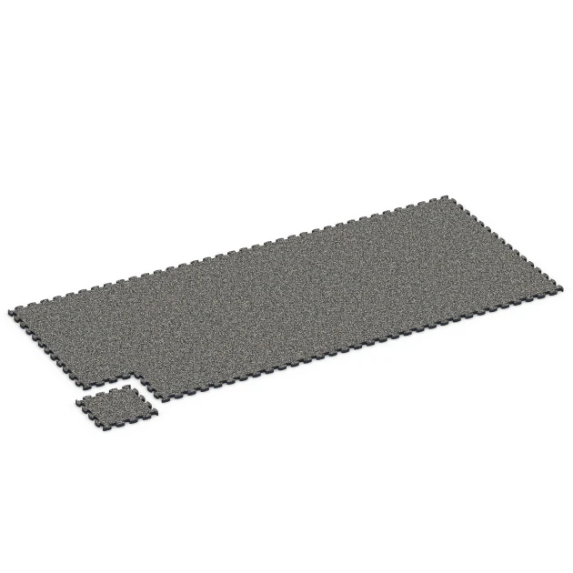 Typische Verlegung oder Einbausituation für den Artikel 6814 von WARCO - Stone Carpet Click Tile, Farbton Dark Grey Granite in der Abmessung 28,9 x 28,9 x 1,8 cm.