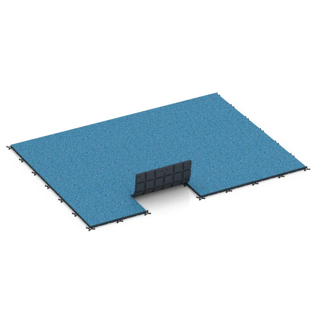 Typische Verlegung oder Einbausituation für den Artikel 7139 von WARCO - Outdoor Gym Flooring, Farbton Atlantic in der Abmessung 60 x 60 x 3 cm | 0,36 m².