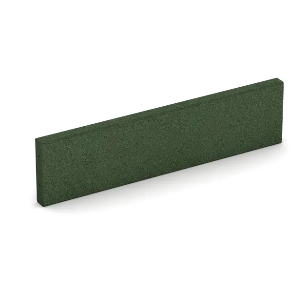 Foto der hinteren Seite vom unsymmetrischen WARCO-Formteil 2594: Rubber kerbstone (Deep kerbstone), Design Grass Green, Maße 1000 x 250 x 50 mm.