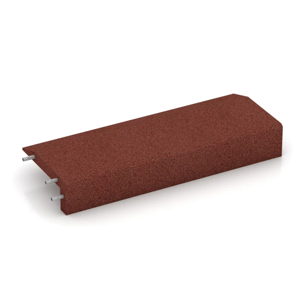 Foto der hinteren Seite vom unsymmetrischen WARCO-Formteil 2606: Rubber Edge Liner, Design Brick red, Maße 100 × 40 cm | 5/15 cm.