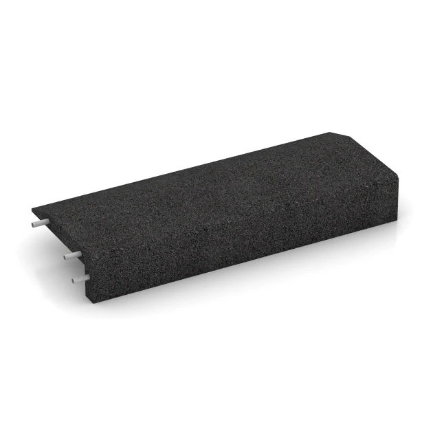 Foto der hinteren Seite vom unsymmetrischen WARCO-Formteil 2607: Rubber Edge Liner, Design Anthracite, Maße 100 x 40 cm | 4,5/14,5 cm.