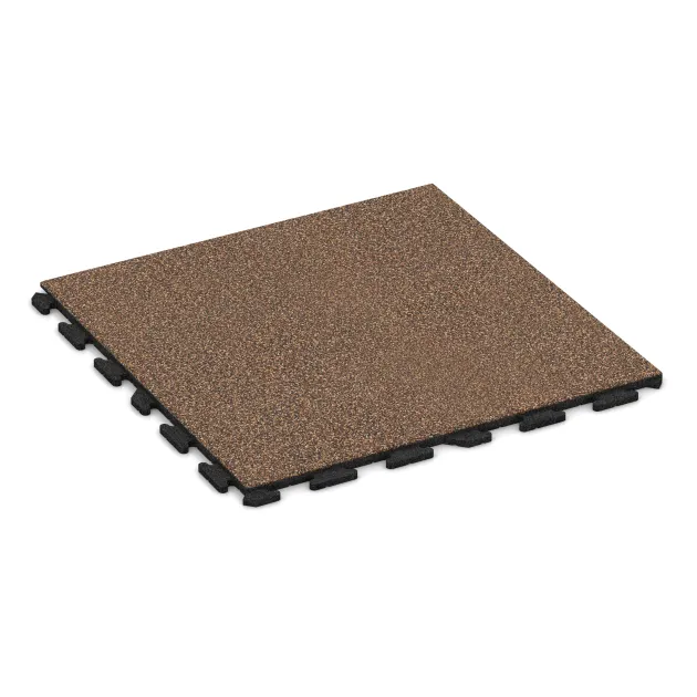 Foto der hinteren Seite vom unsymmetrischen WARCO-Formteil 1575: Playground flooring, Design Bark & Bast, Maße 1000 x 1000 x 30 mm.