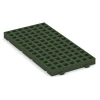 Foto der hinteren Seite vom unsymmetrischen WARCO-Formteil 6118: Playground safety mat with grid structure, Design Grass green, Maße 100 × 50 × 6,5 cm.